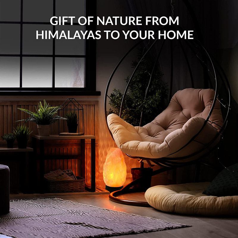 Dakota Fields Brasfield Himalayan Glow Salt Lamp, Battery Powered, ETL